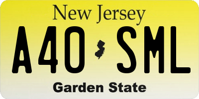 NJ license plate A40SML