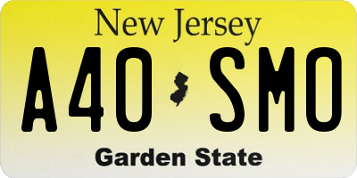 NJ license plate A40SMO