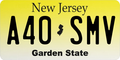 NJ license plate A40SMV