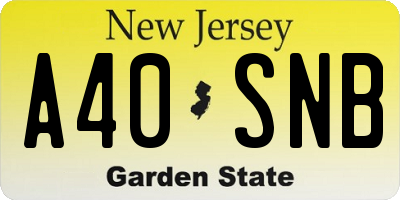 NJ license plate A40SNB