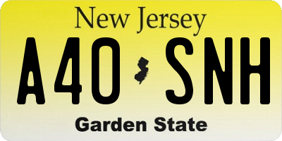NJ license plate A40SNH