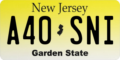 NJ license plate A40SNI