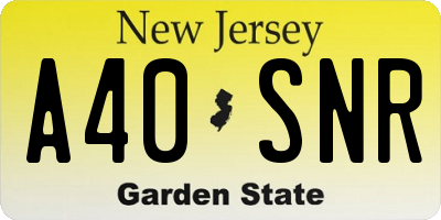 NJ license plate A40SNR