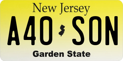 NJ license plate A40SON