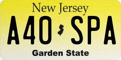 NJ license plate A40SPA