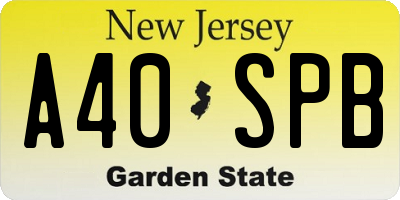 NJ license plate A40SPB