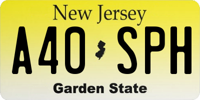 NJ license plate A40SPH