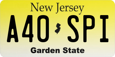 NJ license plate A40SPI