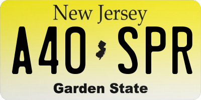 NJ license plate A40SPR