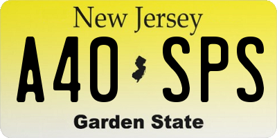 NJ license plate A40SPS