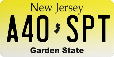 NJ license plate A40SPT