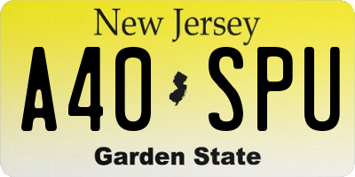 NJ license plate A40SPU