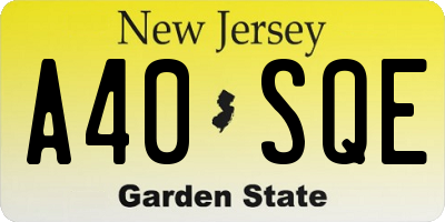 NJ license plate A40SQE