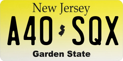 NJ license plate A40SQX