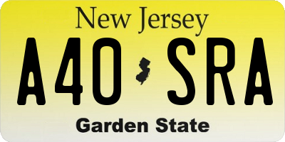NJ license plate A40SRA