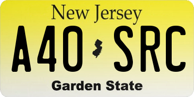 NJ license plate A40SRC