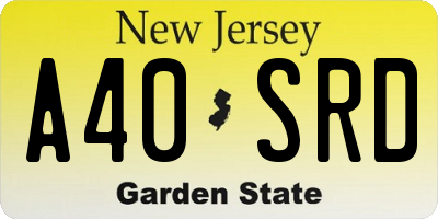 NJ license plate A40SRD