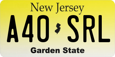 NJ license plate A40SRL