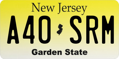NJ license plate A40SRM