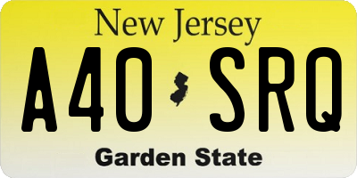 NJ license plate A40SRQ