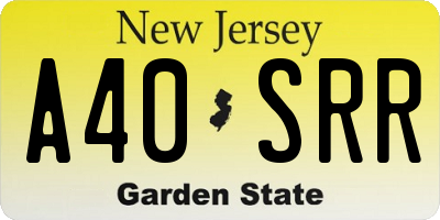 NJ license plate A40SRR