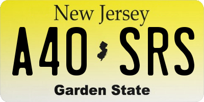 NJ license plate A40SRS