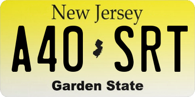 NJ license plate A40SRT