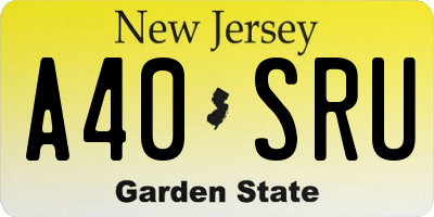 NJ license plate A40SRU
