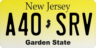 NJ license plate A40SRV