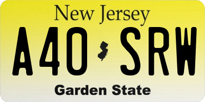 NJ license plate A40SRW