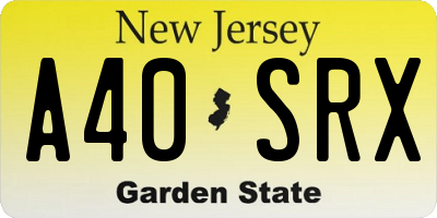 NJ license plate A40SRX