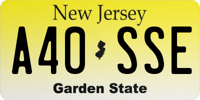 NJ license plate A40SSE