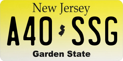 NJ license plate A40SSG