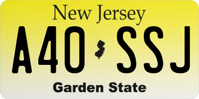 NJ license plate A40SSJ