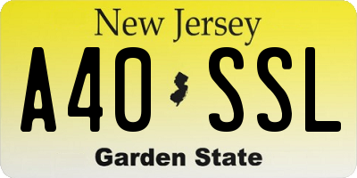 NJ license plate A40SSL