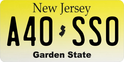 NJ license plate A40SSO
