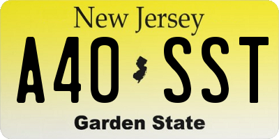 NJ license plate A40SST