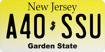 NJ license plate A40SSU