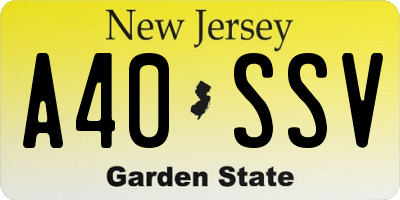 NJ license plate A40SSV