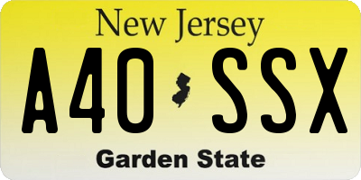 NJ license plate A40SSX