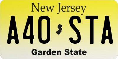 NJ license plate A40STA