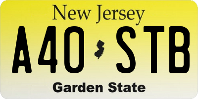 NJ license plate A40STB