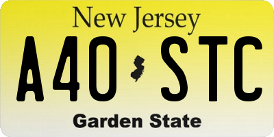 NJ license plate A40STC
