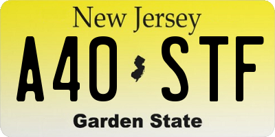 NJ license plate A40STF