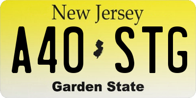 NJ license plate A40STG
