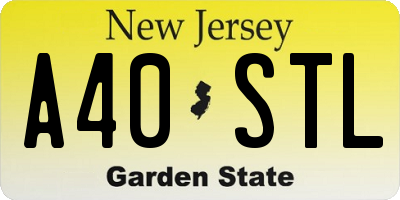 NJ license plate A40STL