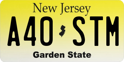 NJ license plate A40STM