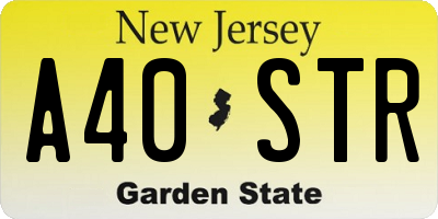 NJ license plate A40STR