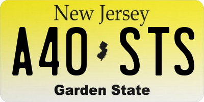 NJ license plate A40STS