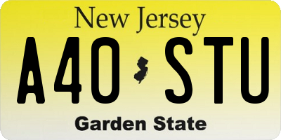 NJ license plate A40STU